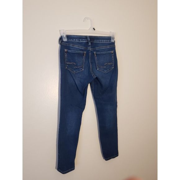 Women's Silver Jeans Co., Suki Skinny Crop W24/L25, Dark Blue - Picture 2 of 7